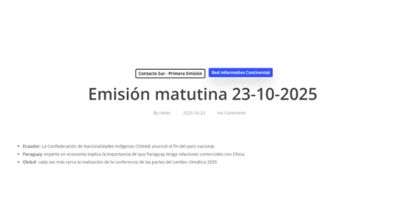 Emisión matutina 23-10-2025 ALER