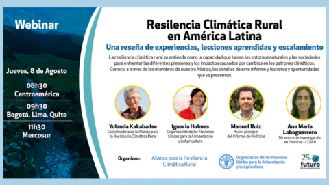 Webinar «Resiliencia climática rural en Latinoamérica- una reseña de experiencias, lecciones aprendidas y escalamiento»